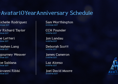 Avatar 10th Anniversary Schedule